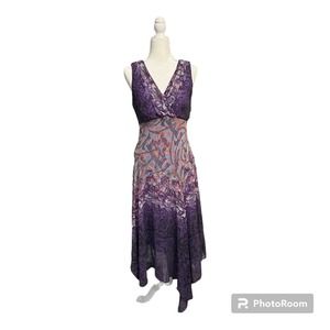 Rabbit Rabbit Rabbit Purple Sleeveless Surplice V-neck Shark Bite Hem Size 12